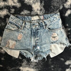 LEVIS Relaxed Straight Distressed Shorts